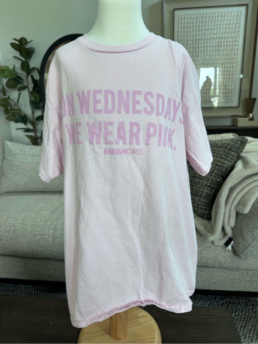 Women’s XS Mean Girls Pink Graphic Tee - "On Wednesdays We Wear Pink"
